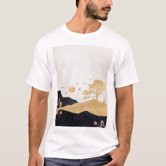 Chinese ink art, Chinese Digital Art, vintage retr T-Shirt