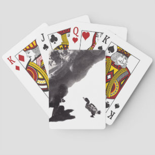 Chinese ink art with duck motif poker cards