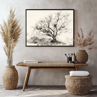 CHINESE INK LANDSCAPE FRAMED ART