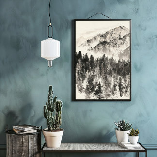 CHINESE INK LANDSCAPE FRAMED ART