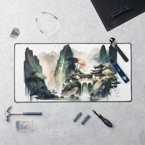 Chinese Ink Landscape Mountain Home Desk Mat