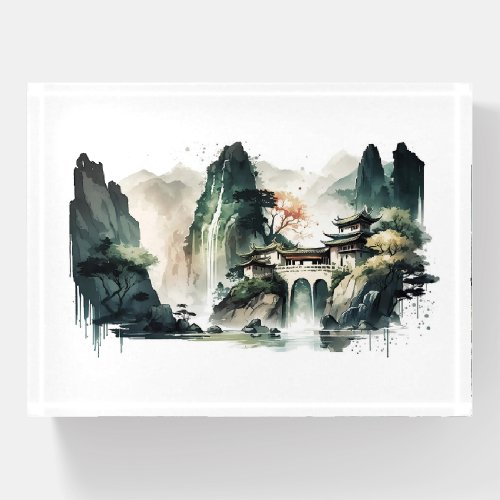 Chinese Ink Landscape Mountain Home Paperweight