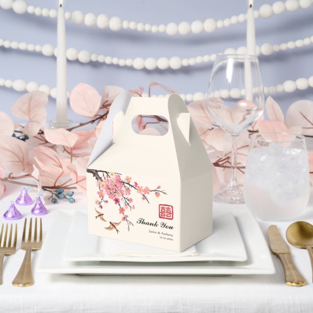 Chinese Ink painting flowers and birds wedding Favor Boxes (Wedding)