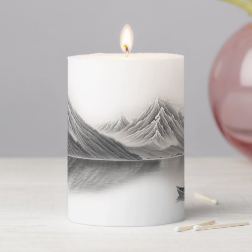 Chinese Ink Painting series Pillar Candle