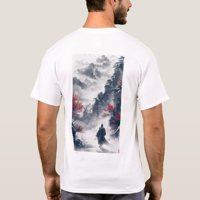 Chinese Ink Painting Style Figure T-Shirt (Back)