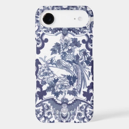 Chinese inspired blue pattern with birds toile Case-Mate iPhone case (Back)