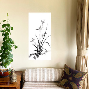 Chinese Iris - bw Faux Canvas Print
