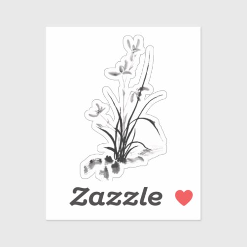 Chinese Iris _ bw Sticker