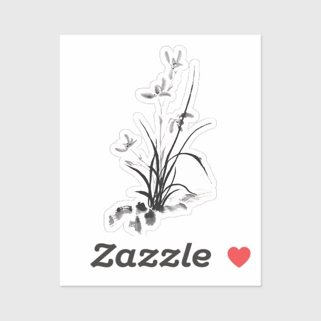Chinese Iris - bw Sticker (Sheet)
