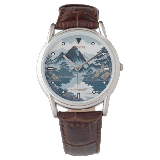Chinese Japanese Style Landscape Designer Watch (Front)