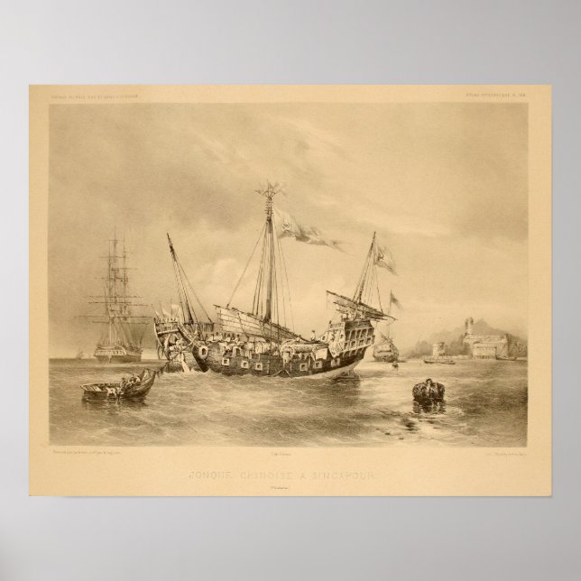 Chinese Junks in Singapore Poster (Front)