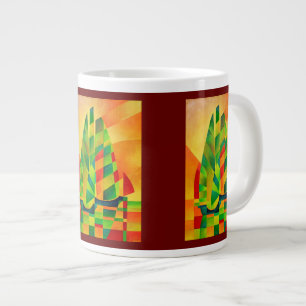 Chinese Junks, Sunset, Sails and Shadows Bold  Large Coffee Mug
