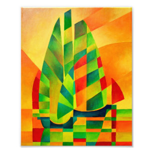 Chinese Junks, Sunset, Sails and Shadows Bold Photo Print