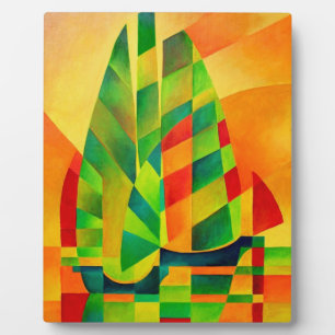 Chinese Junks, Sunset, Sails and Shadows Bold  Plaque