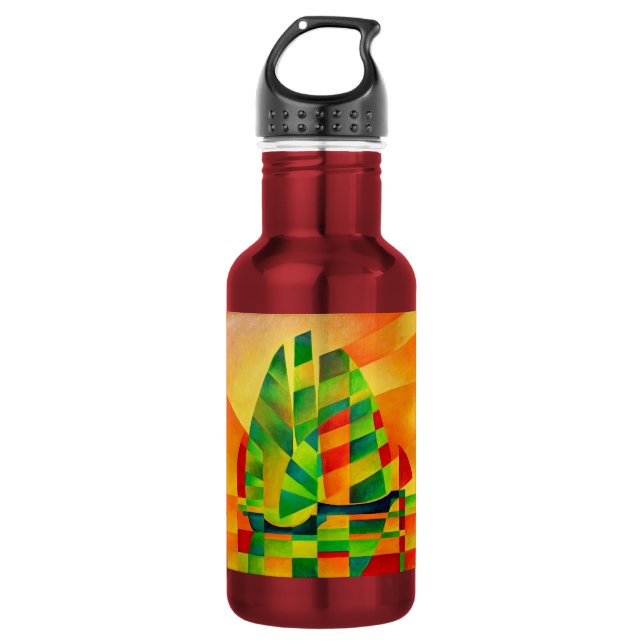 Chinese Junks, Sunset, Sails and Shadows Bold  Water Bottle (Front)