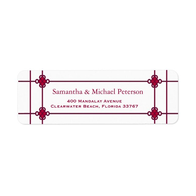 Chinese Knots Wedding Address Label (Front)