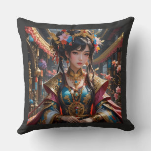 Chinese Lady Throw Pillow