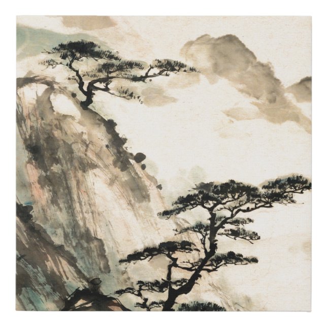 Chinese landscape painting.chinese,painting,japane faux canvas print (Front)