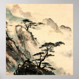 Chinese landscape painting.chinese,painting,japane poster