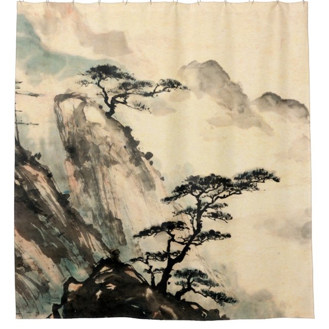 Chinese landscape painting.chinese,painting,japane shower curtain (Front)