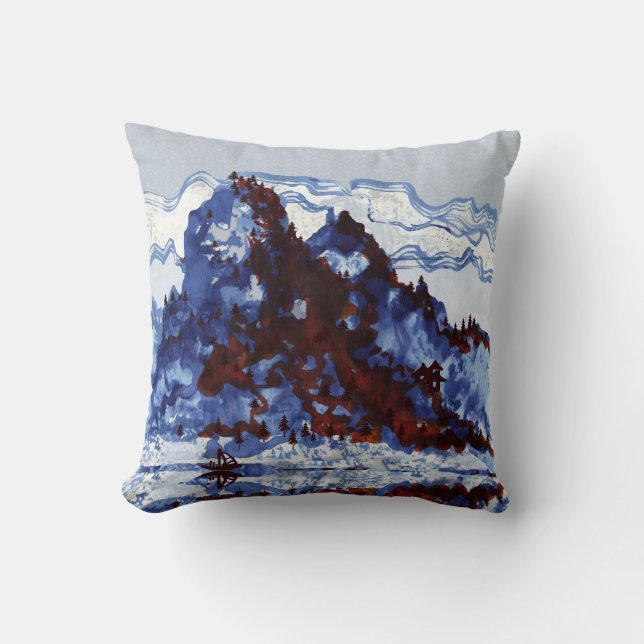 Chinese landscape throw pillow (Front)