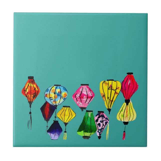 Chinese lantern art ceramic tile (Front)