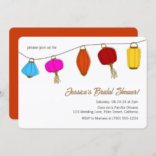 Chinese Lantern Bridal Shower Invitations