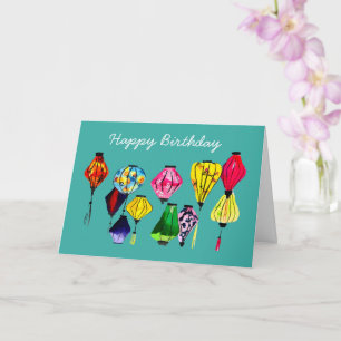 Chinese lantern colorful art card