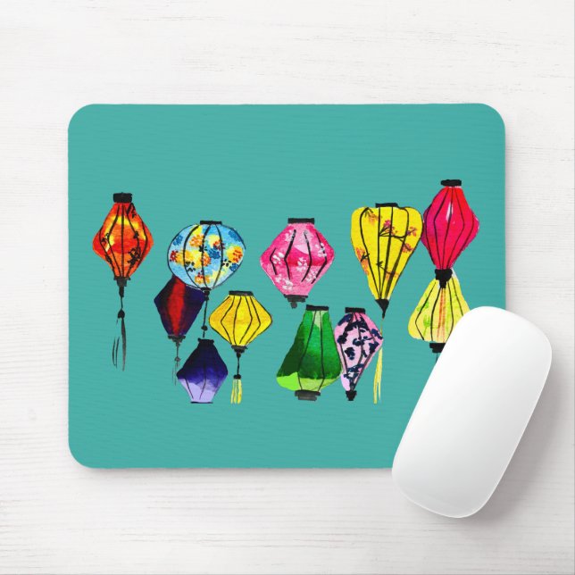 Chinese lantern colorful art mouse pad (With Mouse)