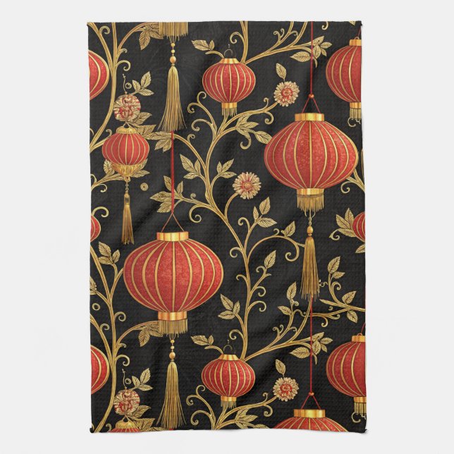 Chinese Lantern Festival (1) Kitchen Towel (Vertical)