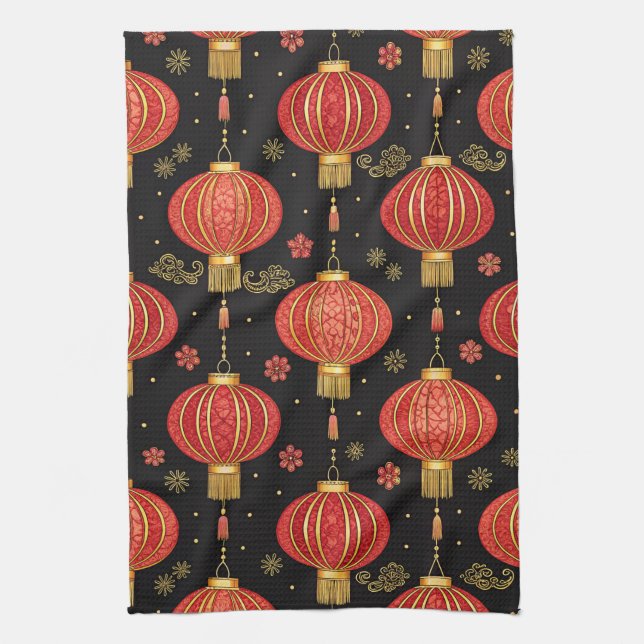 Chinese Lantern Festival (3) Kitchen Towel (Vertical)