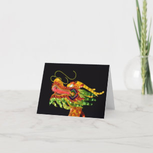 Chinese Lantern Festival Dragon Letterpress Thank You Card