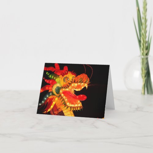 Chinese Lantern Festival Dragon Thank You Card