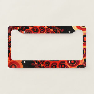 Chinese Lantern Festival for a Red Fractal Octopus License Plate Frame
