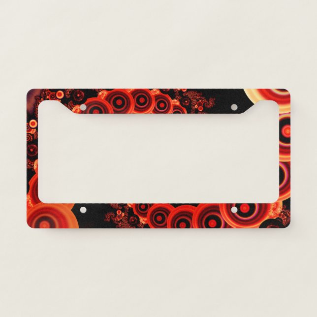 Chinese Lantern Festival for a Red Fractal Octopus License Plate Frame (Front)