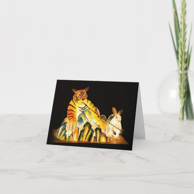Chinese Lantern Festival Tiger Notecard Card (Front)