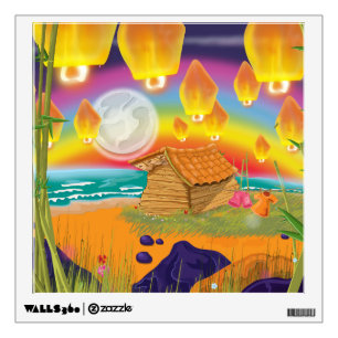 Chinese Lantern on the Beach Wall Decal