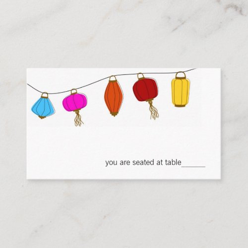 Chinese Lantern Place Cards Business Card Template