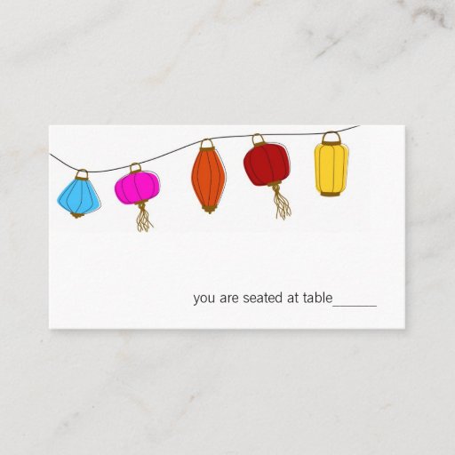 Customizable Chinese Lantern Place Cards Business Card Template