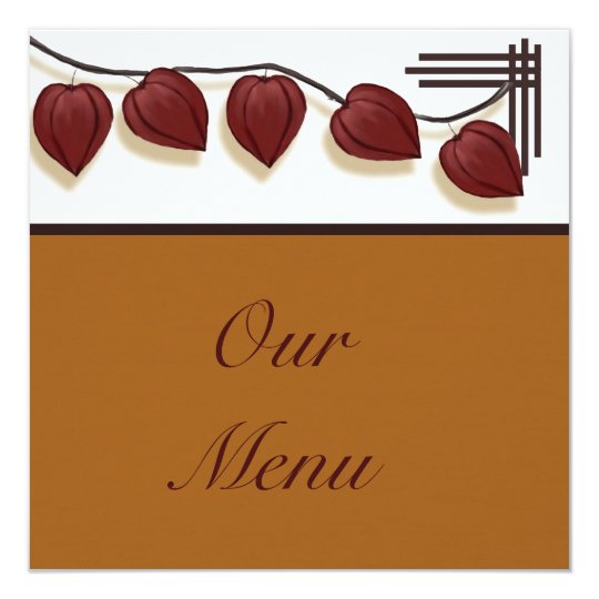 Chinese Lantern Plant Thanksgiving Menu Card