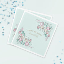 Chinese Lantern & Ribbon Party Napkins