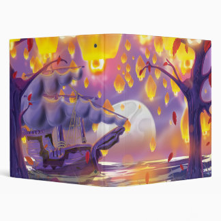 Chinese Lanterns by a moonlit river Binder
