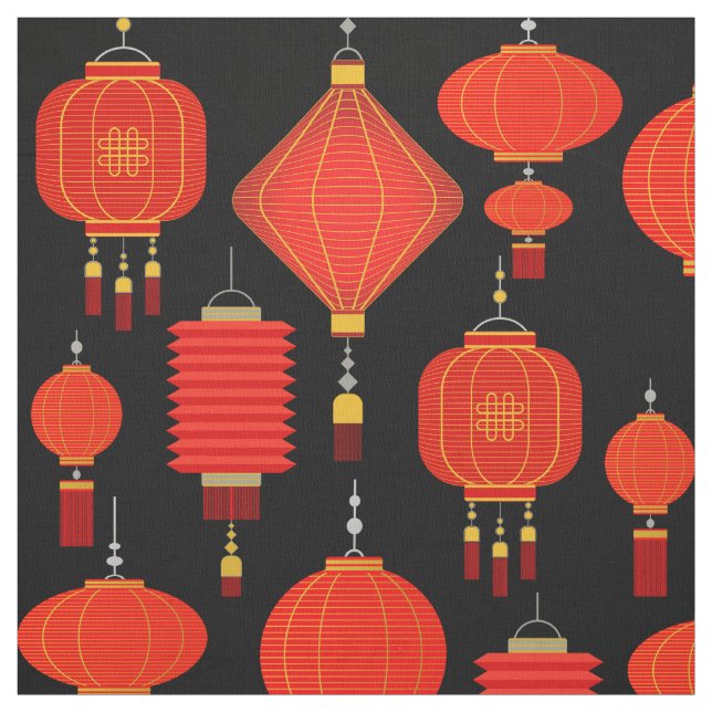 Chinese lanterns  fabric (Swatch)