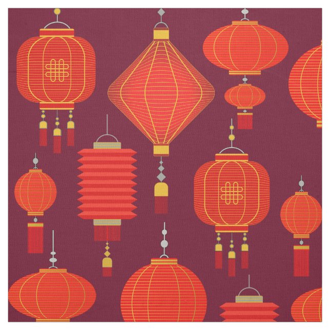 Chinese lanterns  fabric (Swatch)