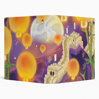 Chinese Lanterns Great Wall of China 3 Ring Binder