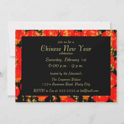 Chinese Lanterns Invitation