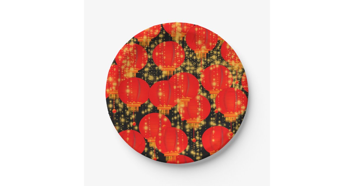 Chinese Lanterns Paper Plate