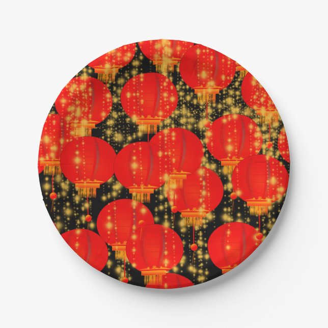 Chinese Lanterns Paper Plates (Front)