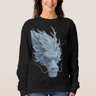 Chinese Light Blue Dragon Art Fantasy Design With Sweatshirt