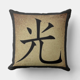 Chinese LIGHT Symbol Asian Theme Square Throw Pillow